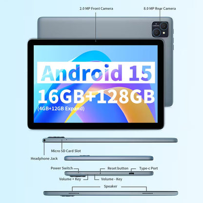 Android 15 Tablet with Keyboard & Mouse – Complete 6-in-1 Bundle