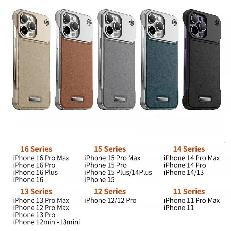 Leather Aromatherapy Magnetic Charging Ring Phone Case for iPhone