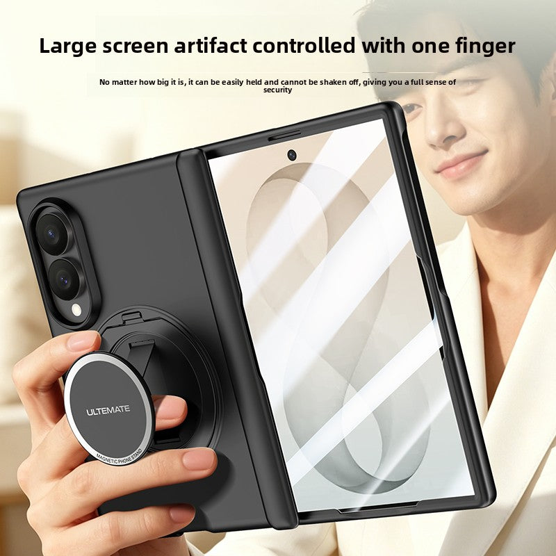 Luxury Magnetic Ring Stand Case with Hand Strap & Kickstand for Samsung Galaxy Z Fold