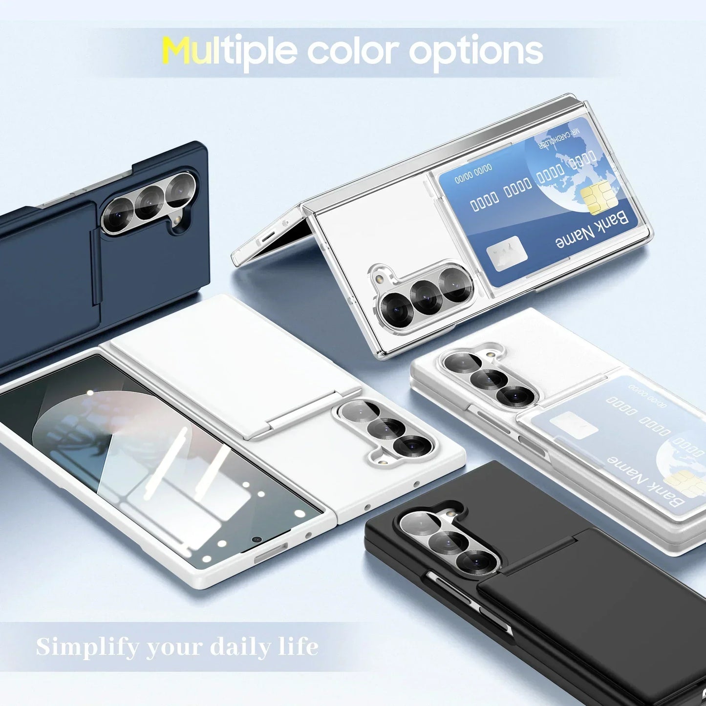 FlexView Clear – Transparent Card Holder Case with Stand for Z Fold