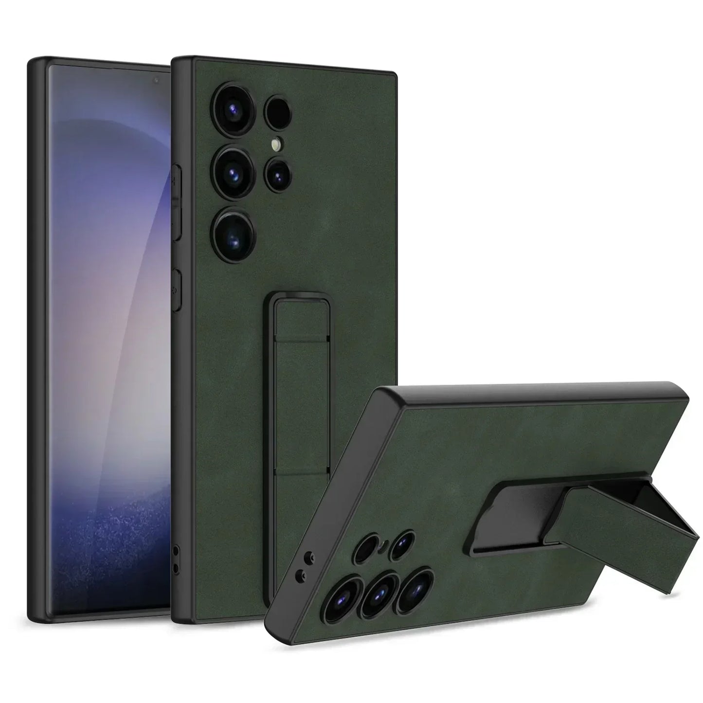 Shockproof Leather S24 Ultra Case with Folding Bracket - Odin case