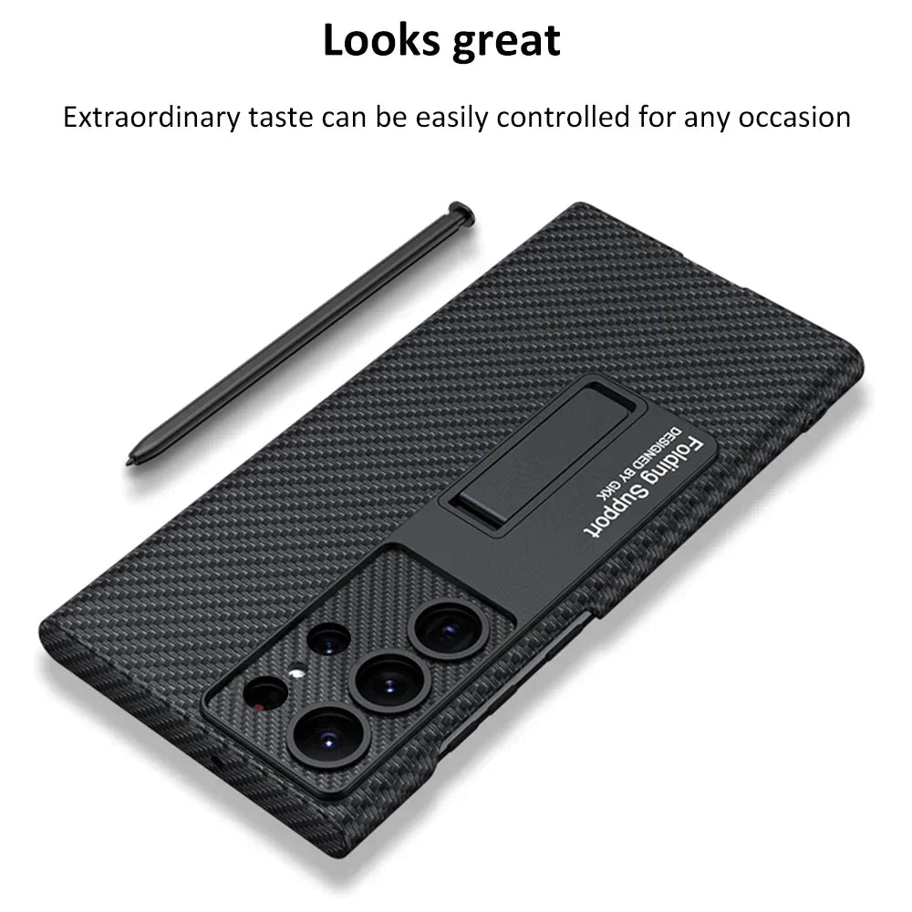 Ultra Thin Leather S24 Ultra Case with Bracket - Odin case