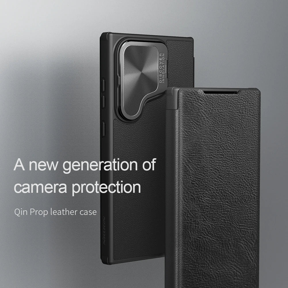 Leather S24 Ultra Case with Card Slot & Camera Protection - Odin case