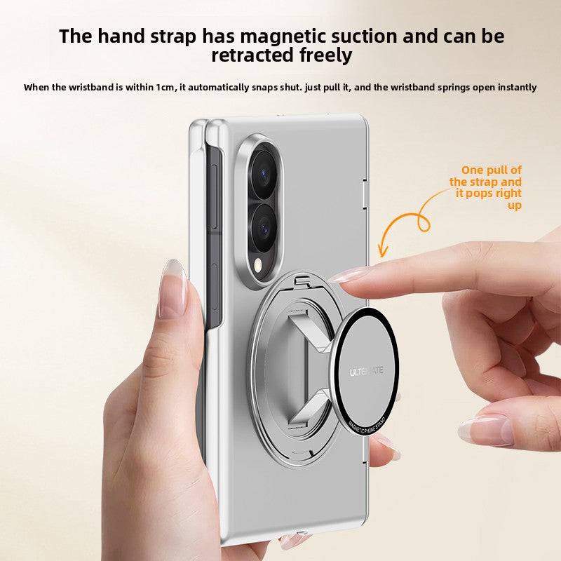 Luxury Magnetic Ring Stand Case with Hand Strap & Kickstand for Samsung Galaxy Z Fold