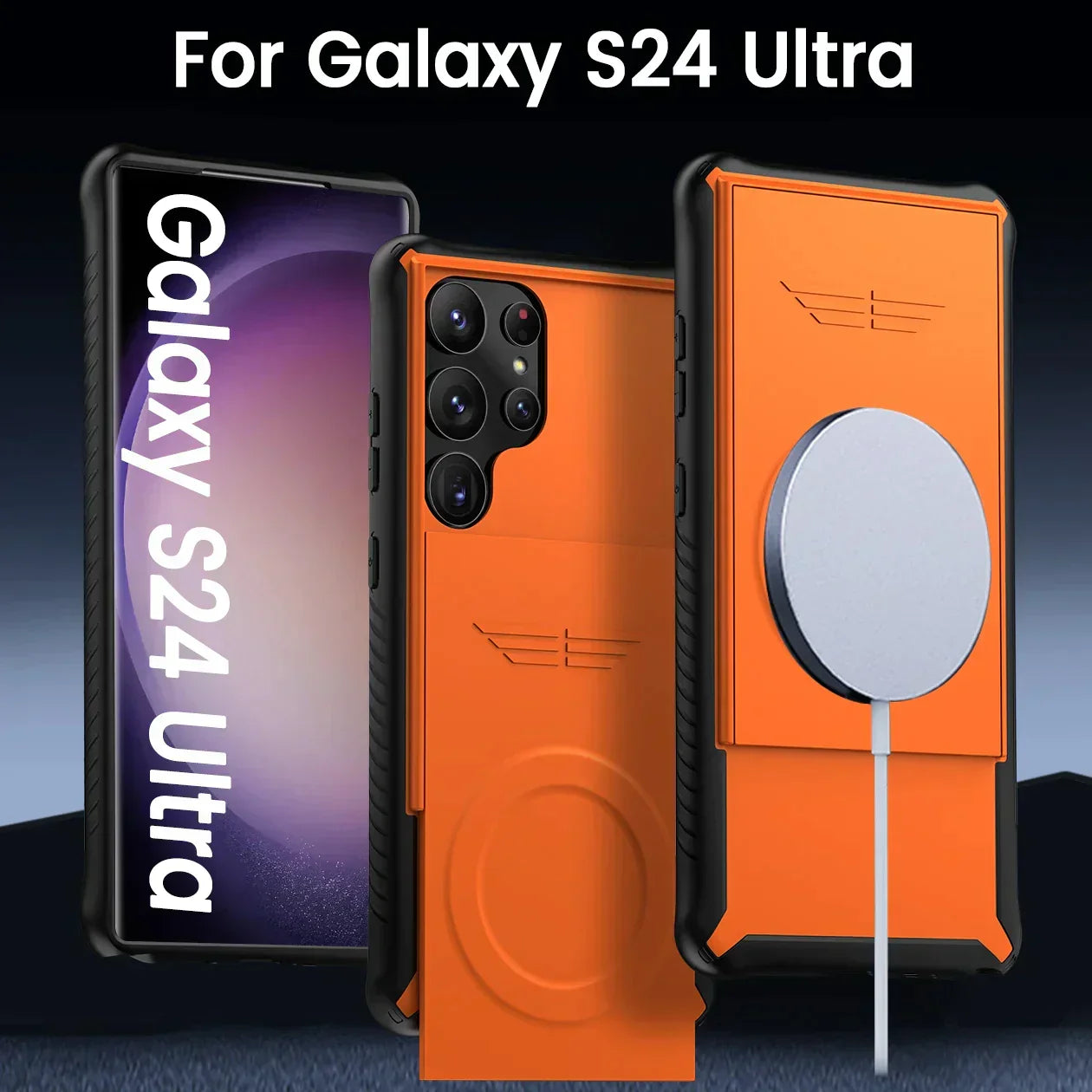Shockproof Wireless Charging S24 Ultra Case with Camera Protection - Odin case