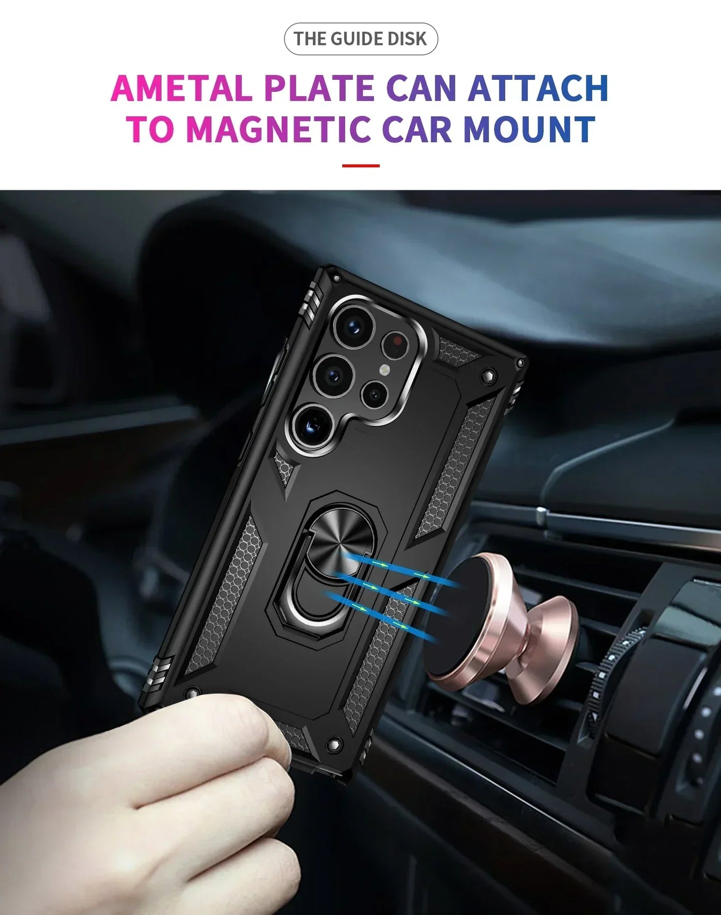 Shockproof S24 Ultra Case with with Metal Ring Bracket - Odin case