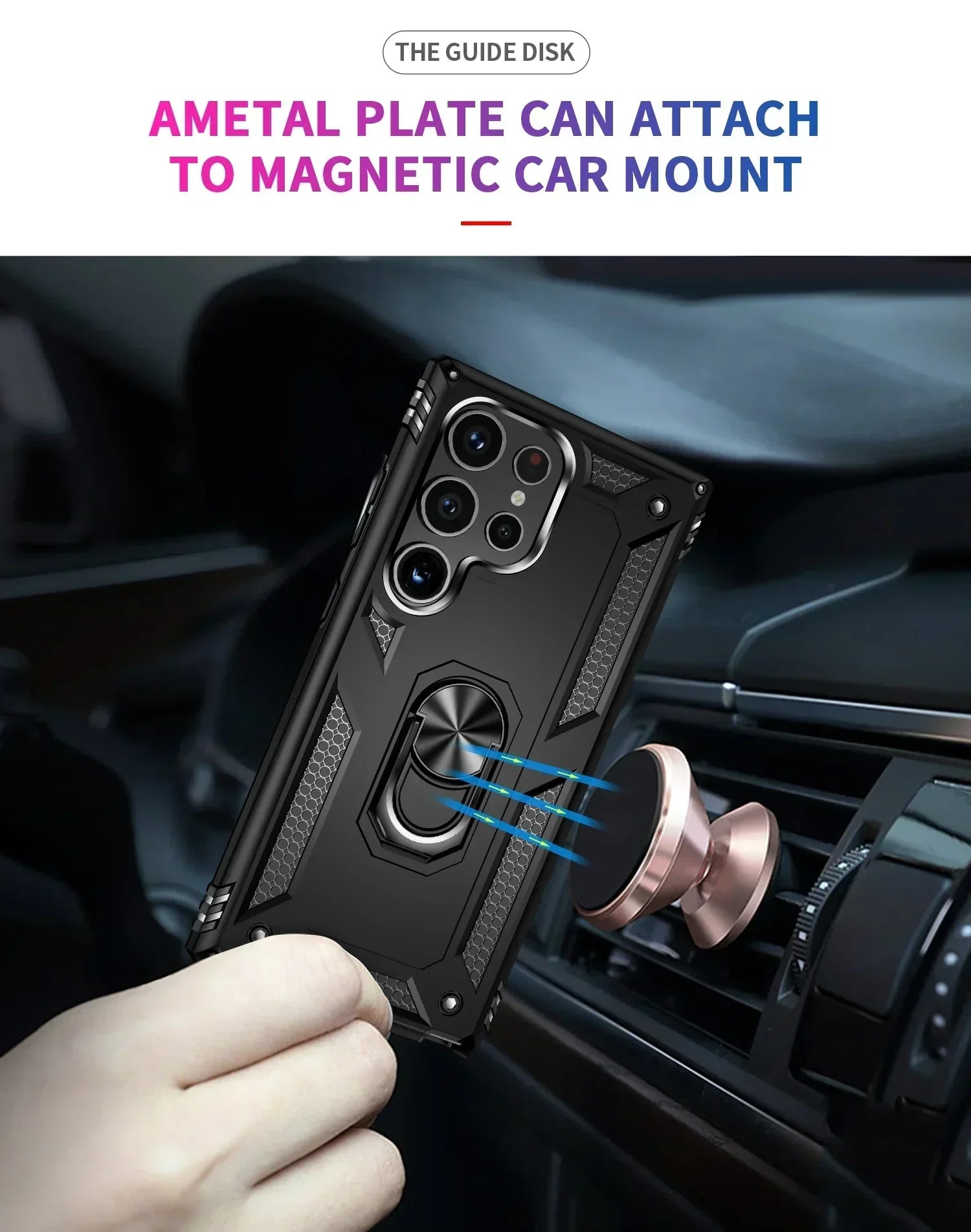 Shockproof S24 Ultra Case with with Metal Ring Bracket - Odin case