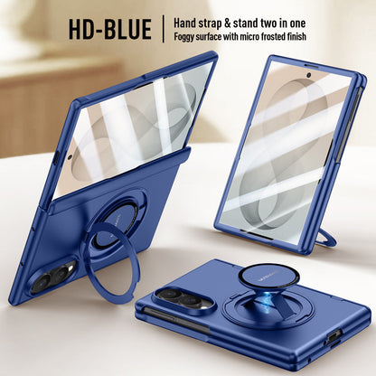Luxury Magnetic Ring Stand Case with Hand Strap & Kickstand for Samsung Galaxy Z Fold