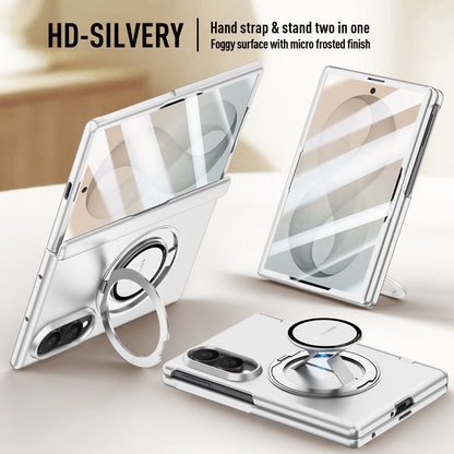 Luxury Magnetic Ring Stand Case with Hand Strap & Kickstand for Samsung Galaxy Z Fold